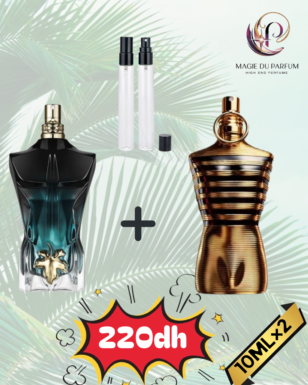 10ml JPG Le Beau Le Parfum + 10ml JPG Le Male Elixir
