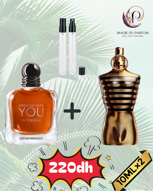 10ml JPG le male elixir + 10ml Armani Stronger with you intensely