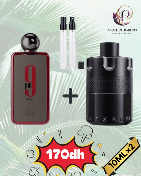 10ml Afnan 9Pm Rebel EDP+10ml Azzaro The Most Wanted EDP Intense