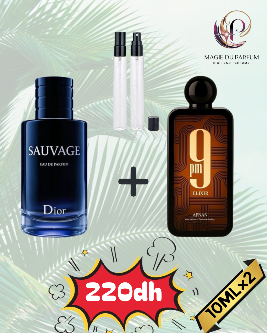 10ml Dior Sauvage Eau De Parfum + 10ml Afnan 9Pm Elixir