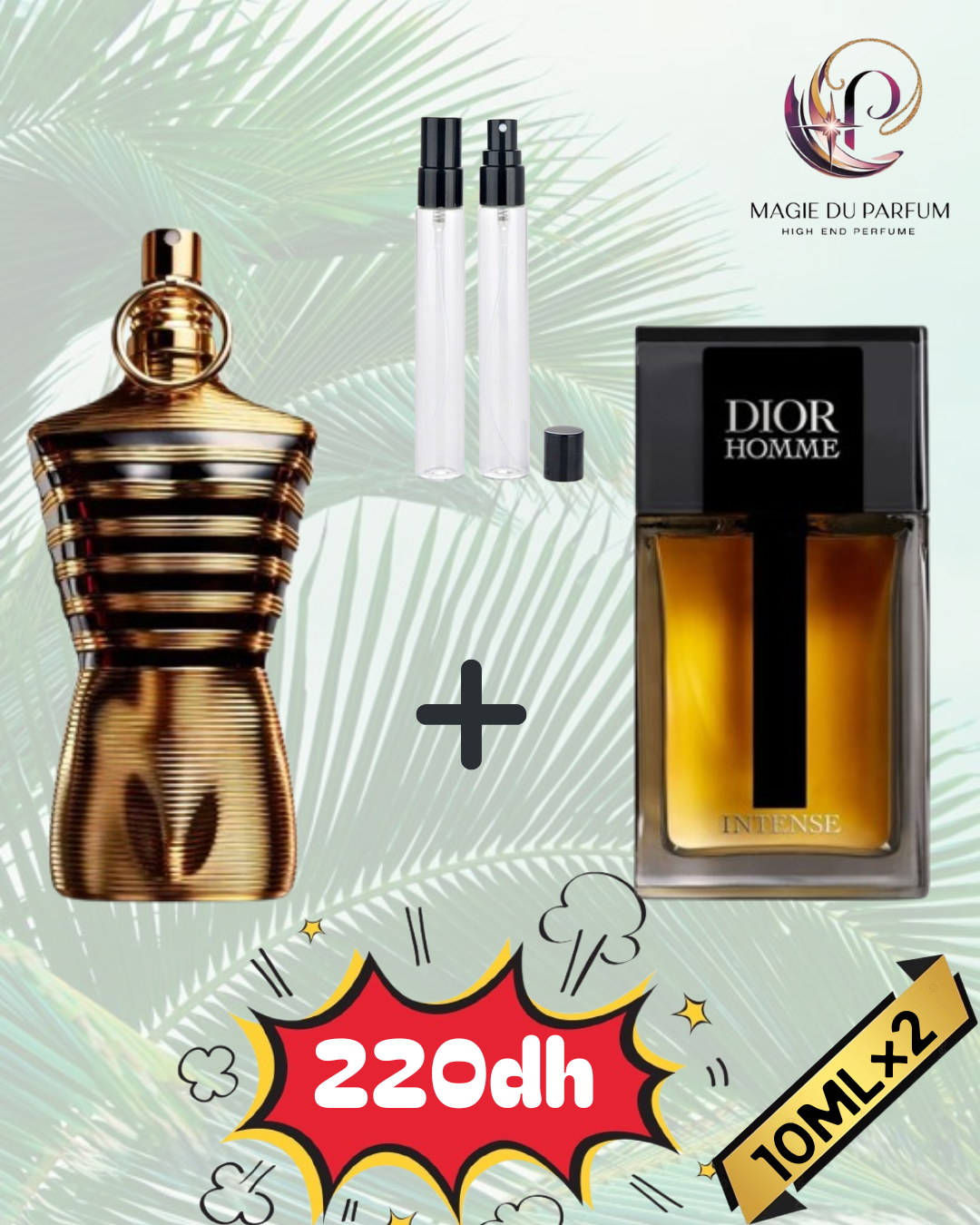 10ml JPG Le Male Elixir+10ml Dior Homme Intense