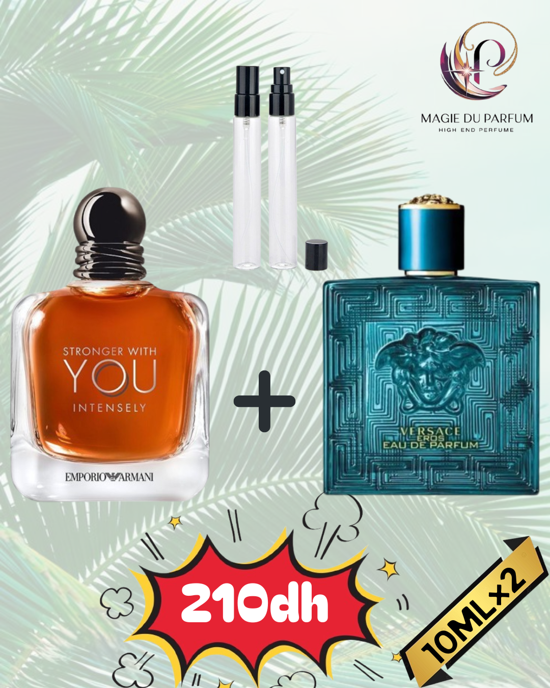 10ml Versace Eros EDP + 10ml Armani Stronger With You Intensely